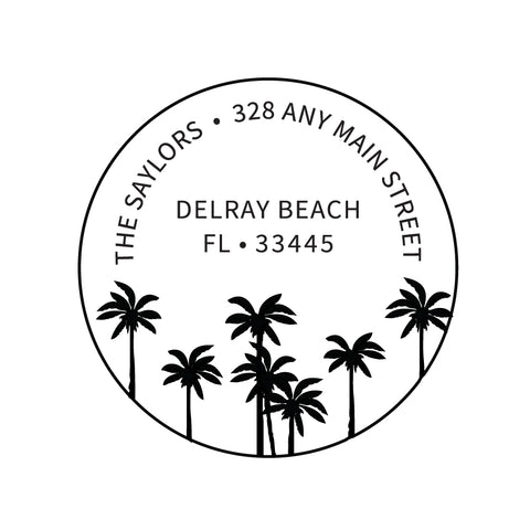 Palm Tree Address Stamp