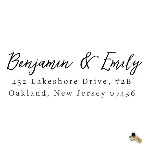 Personalized Custom Return Address Rubber Stamp or Self Inking Stamp Brush Script Last Name Handwriting - Britt Lauren Stamps