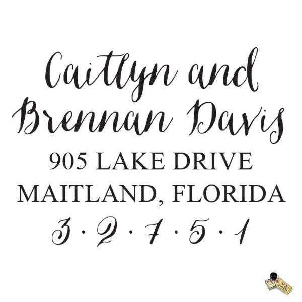 Personalized Custom Return Address Rubber Stamp or Self Inking Stamp Script Last Name Handwriting Housewarming - Britt Lauren Stamps