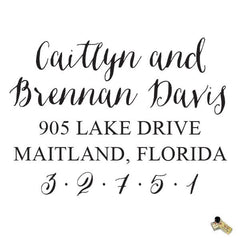 Personalized Custom Return Address Rubber Stamp or Self Inking Stamp Script Last Name Handwriting Housewarming - Britt Lauren Stamps