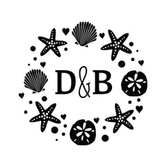 Seashell Monogram Personalized Custom Rubber Stamp or Self Inking Stamp Beach - Britt Lauren Stamps