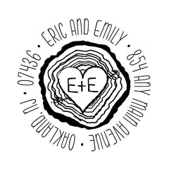 Tree Stump Heart Address Personalized Custom Return Address Rubber Stamp or Self Inking Stamp Rustic Nature - Britt Lauren Stamps