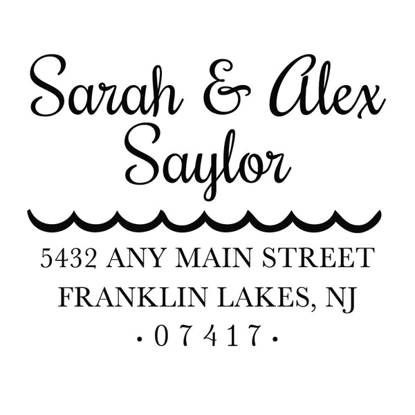 Water Waves Personalized Custom Return Address Rubber Stamp or Self In