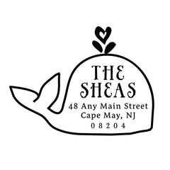 Whale Address Personalized Custom Return Address Rubber Stamp or Self Inking Stamp Ocean Beach - Britt Lauren Stamps