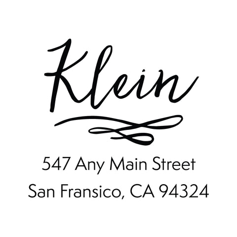Klein Name Address Personalized Custom Return Address Rubber Stamp or Self Inking Stamp