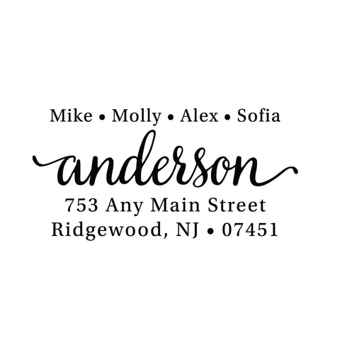 Family Names Anderson Personalized Script Custom Return Address Rubber Sor Self Inking Stamp