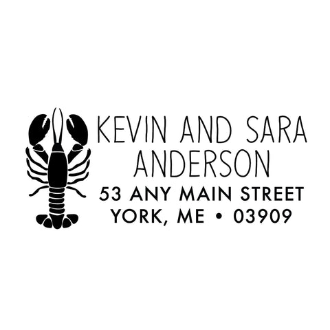 Lobster Love Address Personalized Custom Return Address Rubber Stamp or Self Inking Stamp Anchor Nautical Beach Monogram