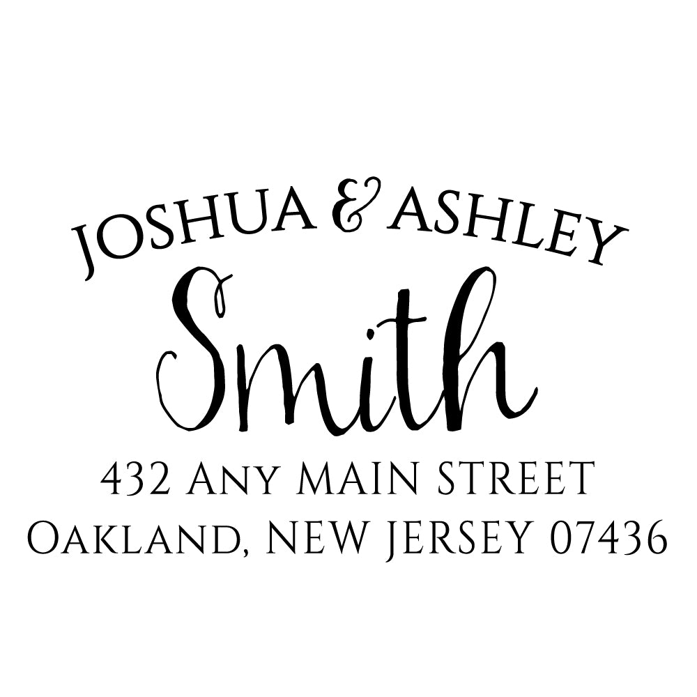 Smith Personalized Custom Return Address Rubber Stamp or Self Inking Stamp Bold Script Last Name Handwriting - Britt Lauren Stamps