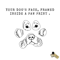Custom Paw Print Dog Portrait Rubber Stamp