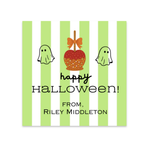 Halloween Gift Tag Candy Apple and Ghosts, Personalized Labels Stickers (Copy)