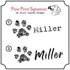 Custom Dog Paw Print Signature Stamp – Personalized Pet Stamp Rectangular