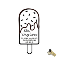 Popsicle Address Stamp Personalized Custom Return Address Rubber Stamp or Self Inking Stamp