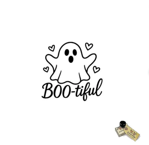 BOO-tiful Ghost Stamp – Halloween Rubber or Self-Inking