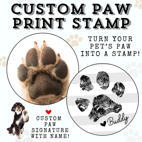 Dog, Cat, Pet Paw Print Signature Stamp