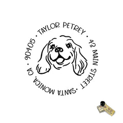 Cocker Spaniel Dog Address Stamp, Custom Self-Inking Love Personalized Gift