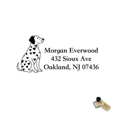 Dalmatian Heart Spots Dog Stamp Personalized Custom Return Address Rubber Stamp or Self Inking Stamp