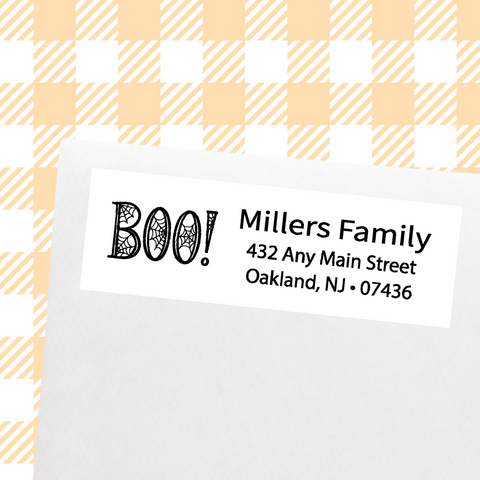 Boo Spider Web Return Address Personalized Labels Stickers - Custom Halloween