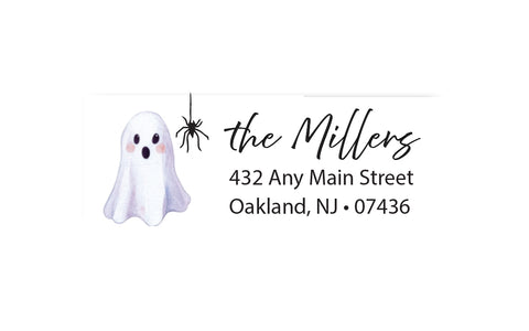 Ghost Spider Return Address Personalized Labels Stickers - Custom Halloween