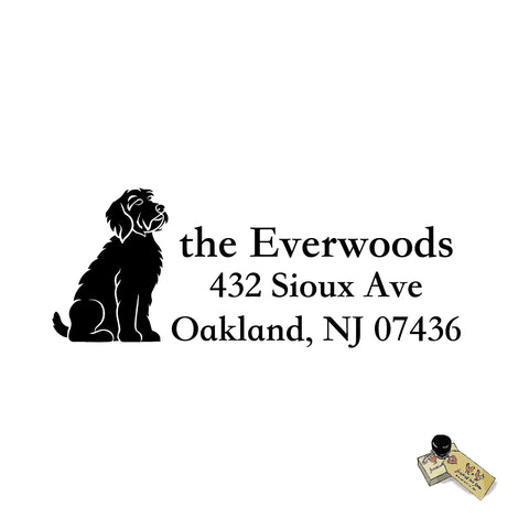 Custom Goldendoodle Address Stamp – Personalized Return Address Stamp, Dog Lover Gift, Self-Inking or Wood Rubber Stamp