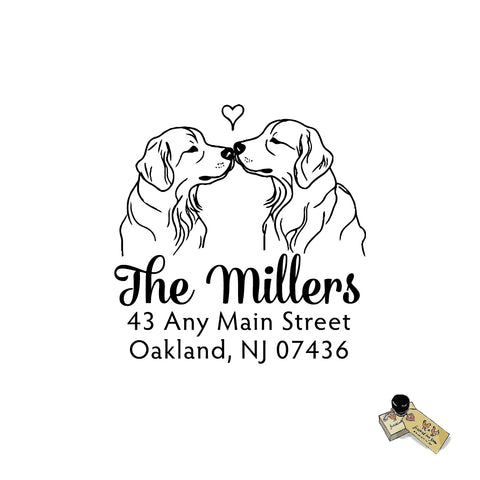 Golden Retriever Stamp, Boop Nose Kiss, Address Stamp – Custom Self-Inking Love Personalized Gift