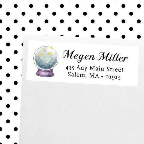 Crystal Ball Return Address Personalized Labels Stickers