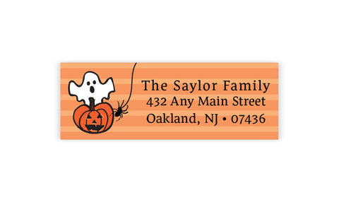 Halloween Doodle Return Address Personalized Labels Stickers - Pumpkin, Ghost, Spider