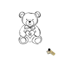 Teddy Bear Monogram Stamp, Personalized Custom Stationery Stamp