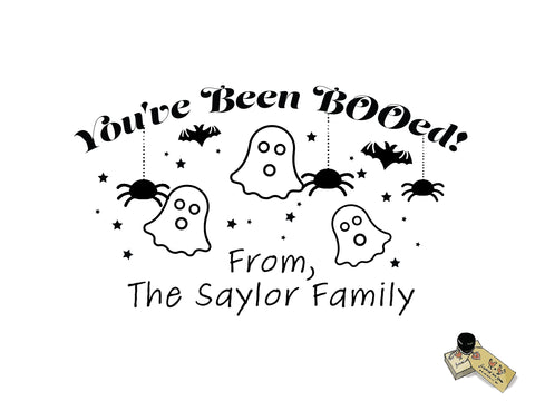 You've been BOOed Stamp Personalized Custom - Halloween Rubber or Self Inking Tag Bag Stamp