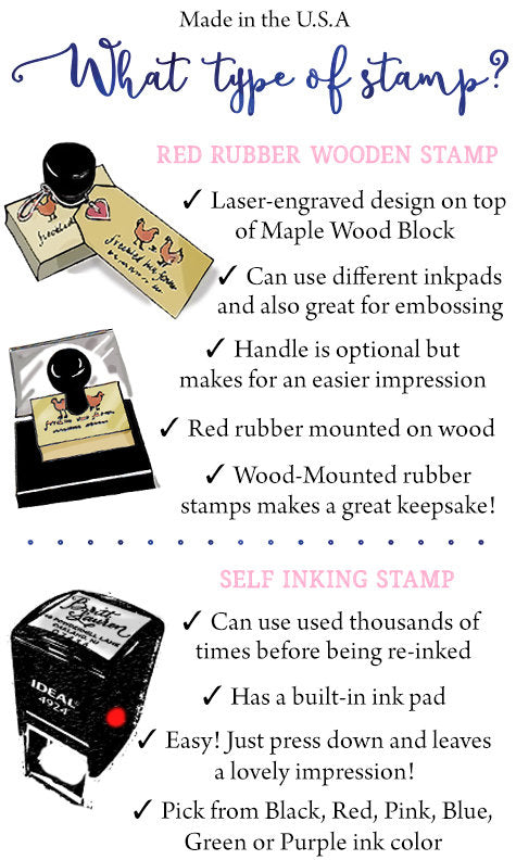 Personalized Custom Return Address Rubber Stamp or Self Inking