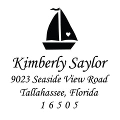 Sailboat Sailing Address Personalized Custom Return Address Rubber Stamp or Self Inking Stamp Anchor Nautical Beach Monogram - Britt Lauren Stamps