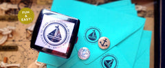 Return Address Rubber Stamp or Self Inking Stamp Circle Monogram Initial Typewriter - Britt Lauren Stamps