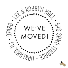 Return Address Rubber Stamp or Self Inking Stamp Circle We've Moved New House Home - Britt Lauren Stamps